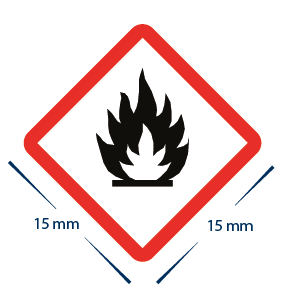 Gefahrensymbol "Entzündlich" Aufkleber 15 x 15 mm