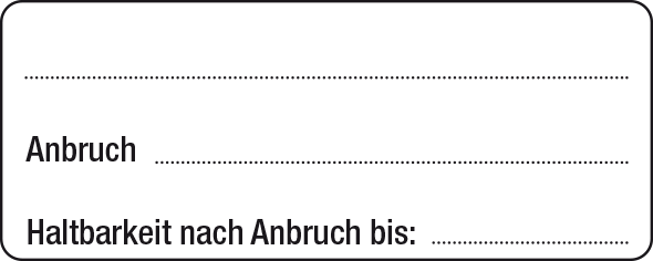 Anbruch / Haltbarkeit nach Anbruch bis | Anbruch-/ Verfall-Etiketten ...