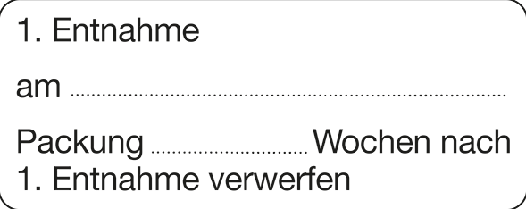 1.Entnahme am / nach Wochen verwerfen