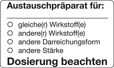 Austauschpräparat für: ... Dosierung beachten