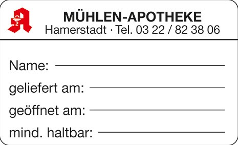 Personalisierte Etiketten zur Belieferung von Pflegeheimen