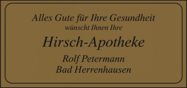 Gold-Etikett "Alles Gute für Ihre Gesundheit"