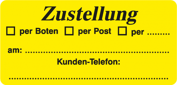 Zustellung / per Boten /per Post / per ...