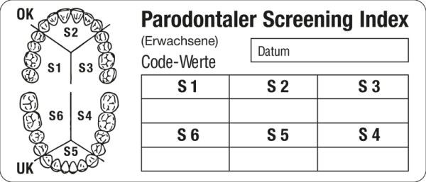 Parodontaler Screening Index (Erwachsene) weiß