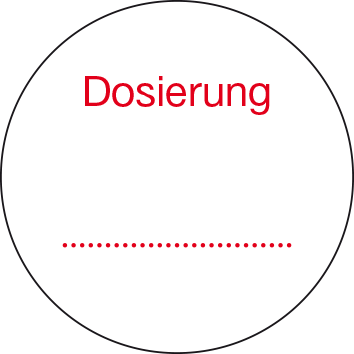 Dosierungs-Etikett