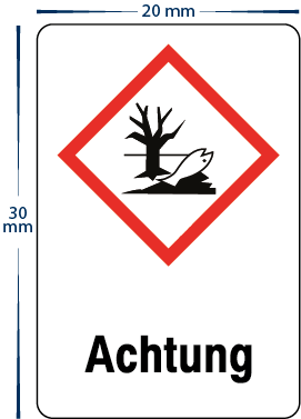 Gefahrensymbol "Achtung Umweltgefährlich" Aufkleber 20 x 30 mm