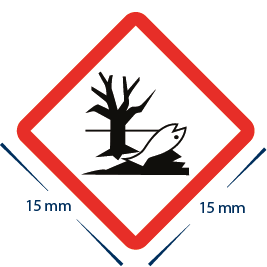 Gefahrensymbol "Umweltgefährlich" Aufkleber 15 x 15 mm