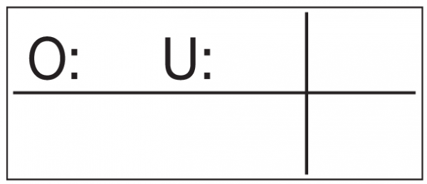 O: U: - Etikett (20 x 50 mm)