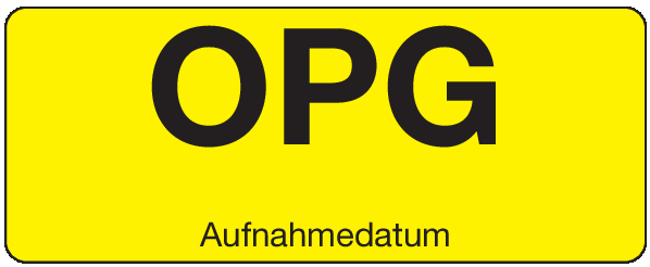 OPGAufnahmedatum - Etikett