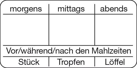 Dosierungs-Etikett (abziehbare Klebung)