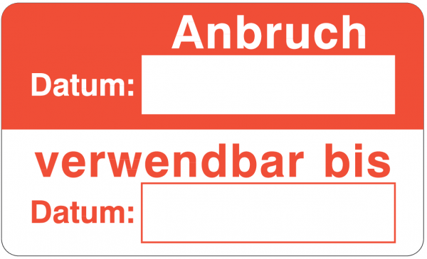 Anbruch Datum / Verwendbar bis Datum