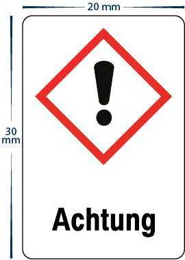 Gefahrensymbol "Achtung Giftig" Aufkleber 20 x 30 mm