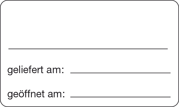 Geliefert am / Geöffnet am