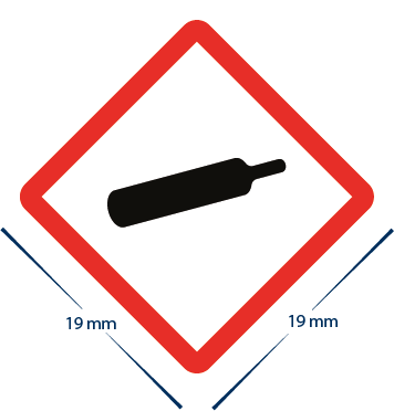 Gefahrensymbol "Achtung Komprimierte Gase" 19 x 19 mm
