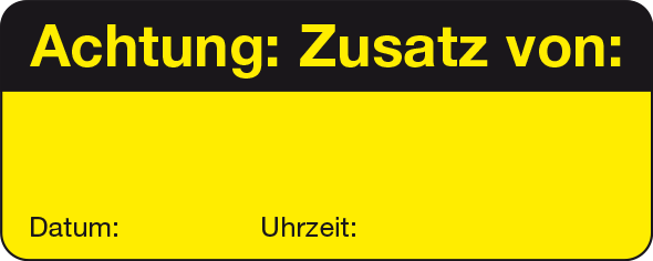 Achtung: Zusatz von: