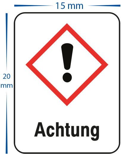 Gefahrensymbol "Achtung Giftig / Gesundheitsschädlich" Aufkleber 15 x 20 mm