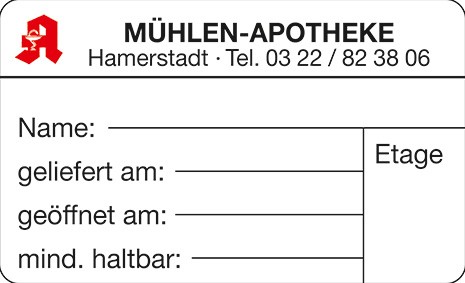 Personalisierte Etiketten zur Belieferung von Pflegeheimen